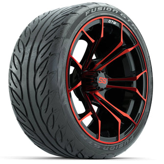 Set of (4) 15&Prime; GTW Spyder Red/Black Wheels with 215/40-R15 Fusion GTR Street Tires PN# A19-755 GTW 