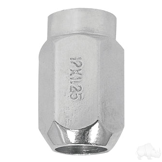 Lug Nut, Chrome Closed End Metric 12mm-1.25, OD 3/4"