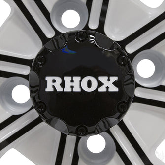 RHOX RX281, blanco con negro brillante, 14 x 7 ET-25 PN# TIR-RX281-WB