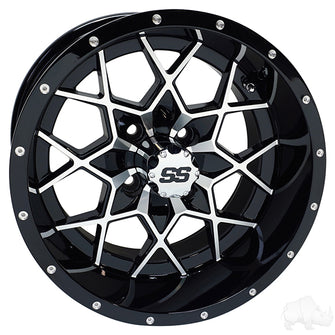 RHOX RX387, Machined Gloss Black, 15x7 ET-25