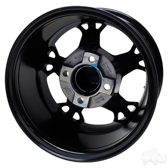 RHOX RX399, Gloss Black with Blue, 12x7 ET-25