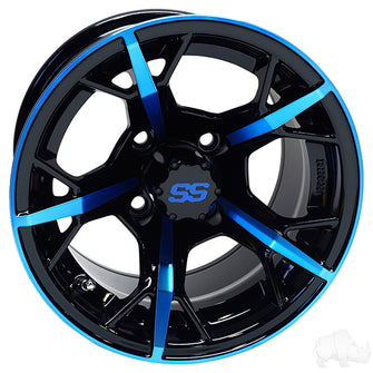 RHOX RX399, Gloss Black with Blue, 12x7 ET-25