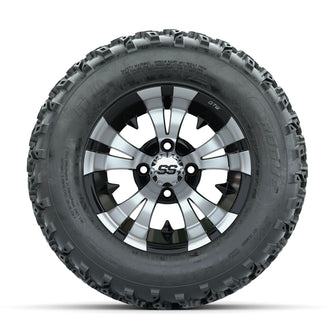 GTW Vampire Machined/Black 12 in Wheels with 23x10.00-12 Rogue All Terrain Tires  Full Set