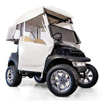 2000-Up Club Car DS - Red Dot 3-Sided White Over-The-Top Soft Enclosure