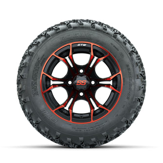 GTW Spyder Red/Black 12 in Wheels with 22x11.00-12 Rogue All Terrain Tires  Full Set