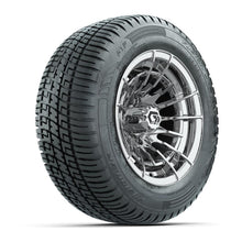 GTW® Boost Chrome 12 in Wheels with 215/50-R12 Fusion S/R Steel Belt Radial Tires – Full Set