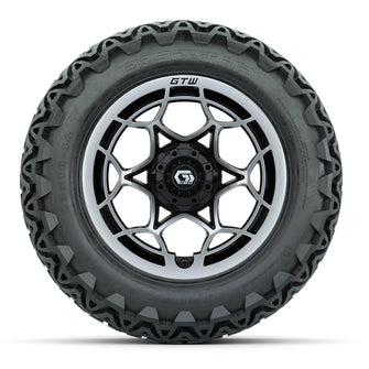 GTW® Nexus Gloss Black/Silver 14 in Wheels with 23x10-14 Predator All-Terrain Tires – Full Set