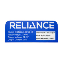 MadJax XSeries Storm Reliance DC Converter Label