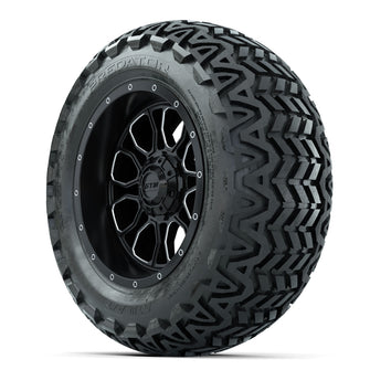 Set of (4) 14 in GTW Volt Machined & Black Wheels with 23x10-14 Predator All-Terrain Tires