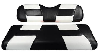 MadJax Riptide Black/White Two-Tone EZGO TXT & RXV Front Seat Covers