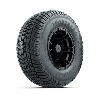 GTW Spyder Matte Black 10 in Wheels with 205/65-10 Kenda Load Star Street Tires  Full Set