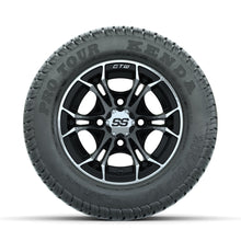 GTW Spyder Machined/Black 10 in Wheels with 205/50-10 Kenda Pro Tour Low-profile Tires  Full Set