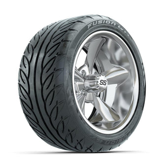 GTW Godfather Chrome 14 in Wheels with 225/40-R14 Fusion GTR Street Tires – Full Set