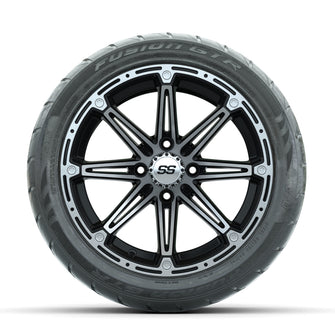 GTW Element Machined/Black 14 in Wheels with 225/40-R14 Fusion GTR Street Tires  Full Set