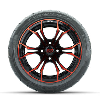 GTW Spyder Red/Black 14 in Wheels with 225/40-R14 Fusion GTR Street Tires  Full Set