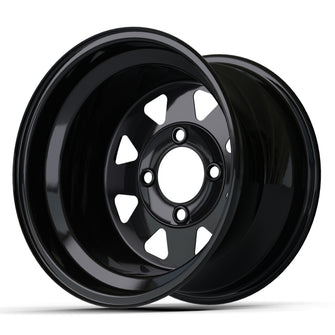 12" Spoke Glossy Black Steel Wheel (2:5 Offset)