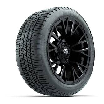 GTW Vandal Matte Black/Machined 14 in Wheels with 205/30-14 Fusion Street Tires  Full Set