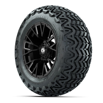 GTW Vandal Matte Black/Machined 14 in Wheels with 23x10-14 Predator All-Terrain Tires  Full Set