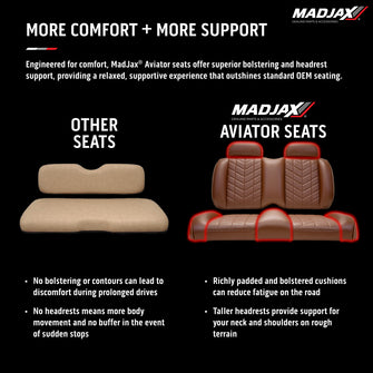 MadJax Aviator EZGO TXT/RXV & MadJax XSeries Black Front Seat Cushions