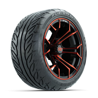 GTW Spyder Red/Black 14 in Wheels with 225/40-R14 Fusion GTR Street Tires  Full Set