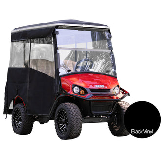 RedDot EZGO Express S4 Elite with 80ù Non Modular Top Black 3-Sided Track Style Vinyl Enclosure (Years 2023-Up)