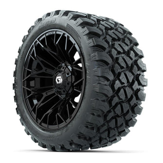 Set of (4) 14 in GTW® Stellar Black Wheels with 23x10-R14 Nomad All-Terrain Tires