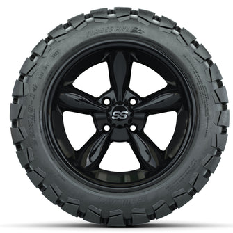 Set of (4) 14 in GTW Godfather Wheels with 22x10-14 GTW Timberwolf All-Terrain Tires