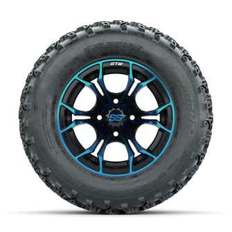 GTW Spyder Blue/Black 12 in Wheels with 23x10.00-12 Rogue All Terrain Tires – Full Set