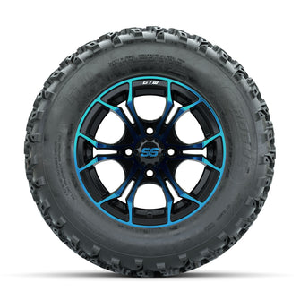 GTW Spyder Blue/Black 12 in Wheels with 23x10.00-12 Rogue All Terrain Tires  Full Set