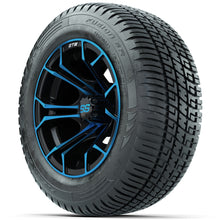 GTW Spyder Blue/Black 12 in Wheels with 215/50-R12 Fusion S/R Street Tires  Full Set