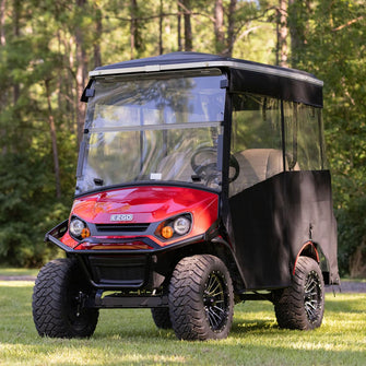 RedDot EZGO Express S4 Elite with 80” Non Modular Top Beige 3-Sided Track Style Vinyl Enclosure (Years 2023-Up)