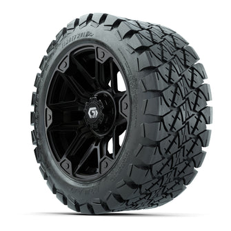 GTW Graffiti Gloss Black 14 in Wheels with 22x10-14 Timberwolf All-Terrain Tires  Full Set