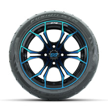 GTW Spyder Blue/Black 14 in Wheels with 225/40-R14 Fusion GTR Street Tires  Full Set