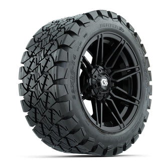 GTW® Stealth Gloss Black 14 in Wheels with 22x10-14 Timberwolf All-Terrain Tires – Full Set