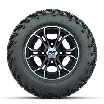 GTW Spyder Machined/Black 10 in Wheels with 20x10-10 Sahara Classic All Terrain Tires  Full Set