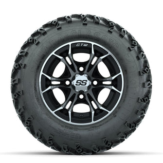 GTW Spyder Machined/Black 10 in Wheels with 20x10-10 Sahara Classic All Terrain Tires – Full Set