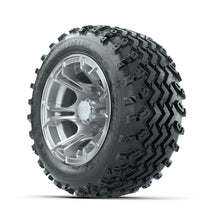 GTW Spyder Silver 10 in Wheels with 18x9.50-10 Rogue All Terrain Tires  Full Set