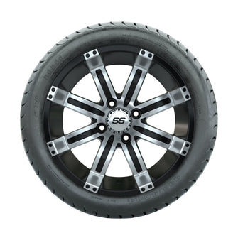 14ù GTW Tempest Machined/Black Wheels with Mamba Street Tires  Set of 4