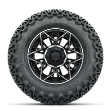 Set of (4) 12 in GTW® Stellar Machined & Black Wheels with 23x10.5-12 Predator All-Terrain Tires