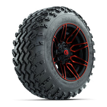 GTW Stealth Black/Red 12 in Wheels with 22x11.00-12 Rogue All-Terrain Tires  Full Set