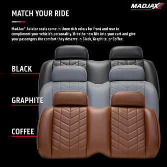 MadJax Aviator EZGO TXT/RXV & MadJax XSeries Black Front Seat Cushions