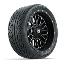 Set of (4) 14 in GTW® Helix Machined & Black Wheels with 205/40-R14 Fusion GTR Street Tires