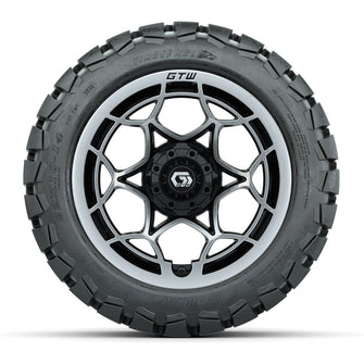 GTW Nexus Gloss Black/Silver 14 in Wheels with 22x10-14 Timberwolf All-Terrain Tires  Full Set