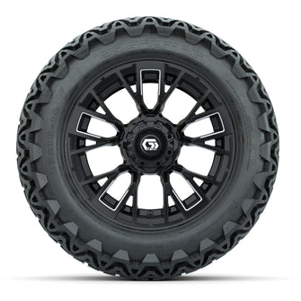 GTW Vandal Matte Black/Machined 14 in Wheels with 23x10-14 Predator All-Terrain Tires  Full Set