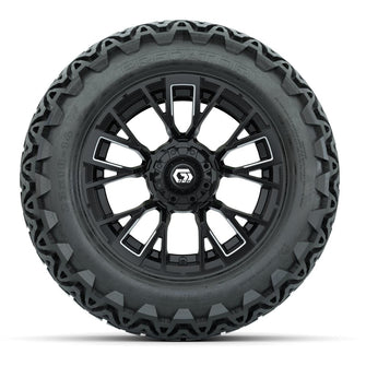 GTW® Vandal Matte Black/Machined 14 in Wheels with 23x10-14 Predator All-Terrain Tires – Full Set