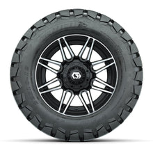 GTW® Stealth Black/Machined 12 in Wheels with 22x10-12 Timberwolf All-Terrain Tires – Full Set