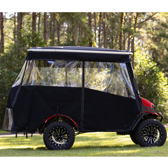 RedDot EZGO Express S4 Elite with 80ù Non Modular Top White 3-Sided Track Style Vinyl Enclosure (Years 2023-Up)