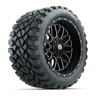 Set of (4) 14 in GTW® Helix Machined & Black Wheels with 23x10-R14 Nomad All-Terrain Tires