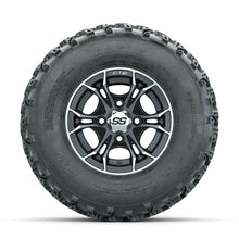 GTW Spyder Machined/Matte Grey 10 in Wheels with 22x11.00-10 Rogue All Terrain Tires – Full Set