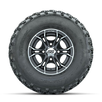 GTW Spyder Machined/Matte Grey 10 in Wheels with 22x11.00-10 Rogue All Terrain Tires – Full Set